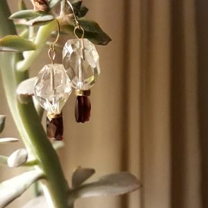 14k Gold Crystal Gemstone Earrings